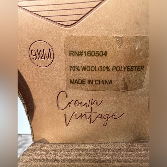 Crown Vintage Women's Leather Giancita Slip On Ankle Boots Size 9.5 Tan EUC! - Picture 9 of 9